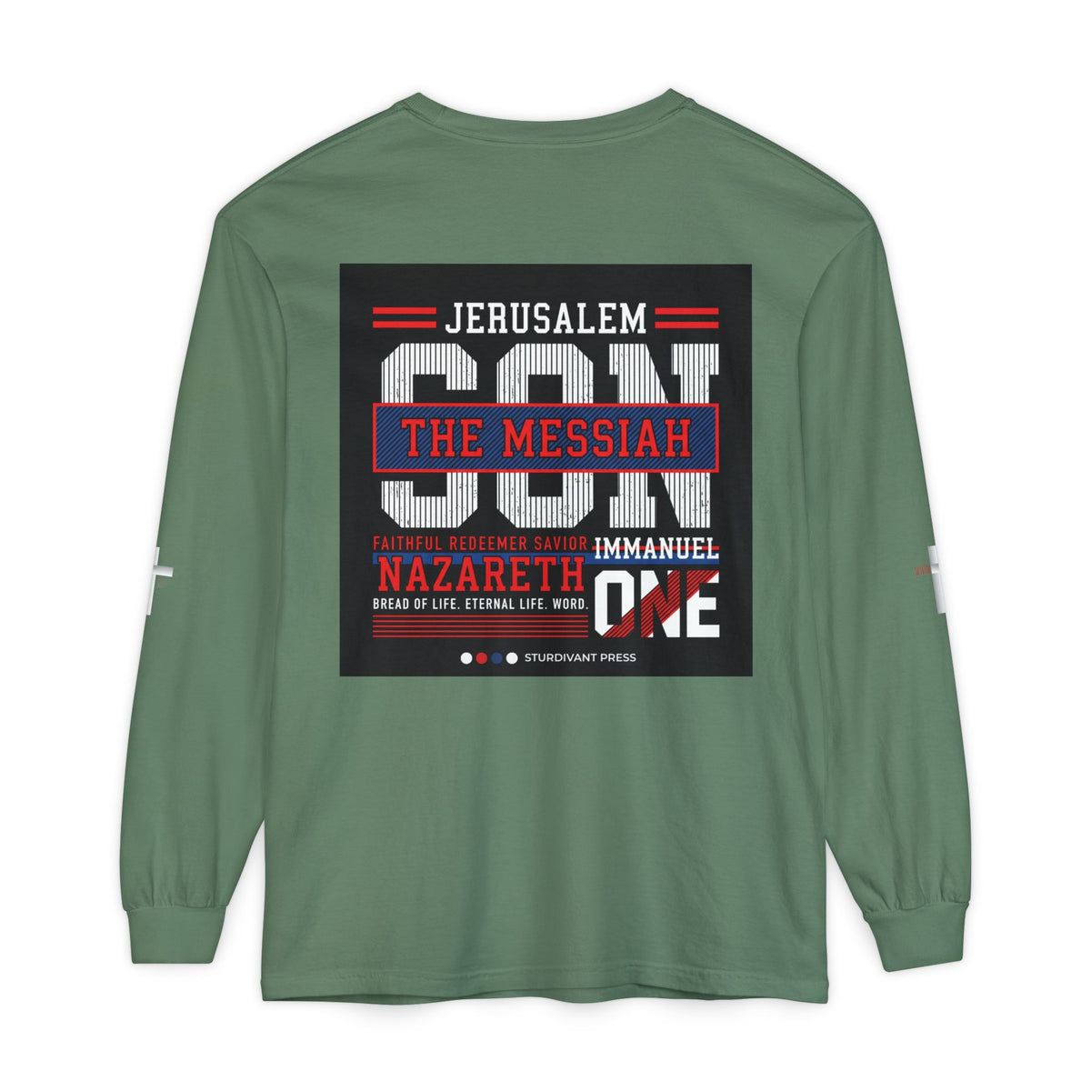 Christian Long Sleeve Tee — "The Messiah" Jerusalem Nazareth Design