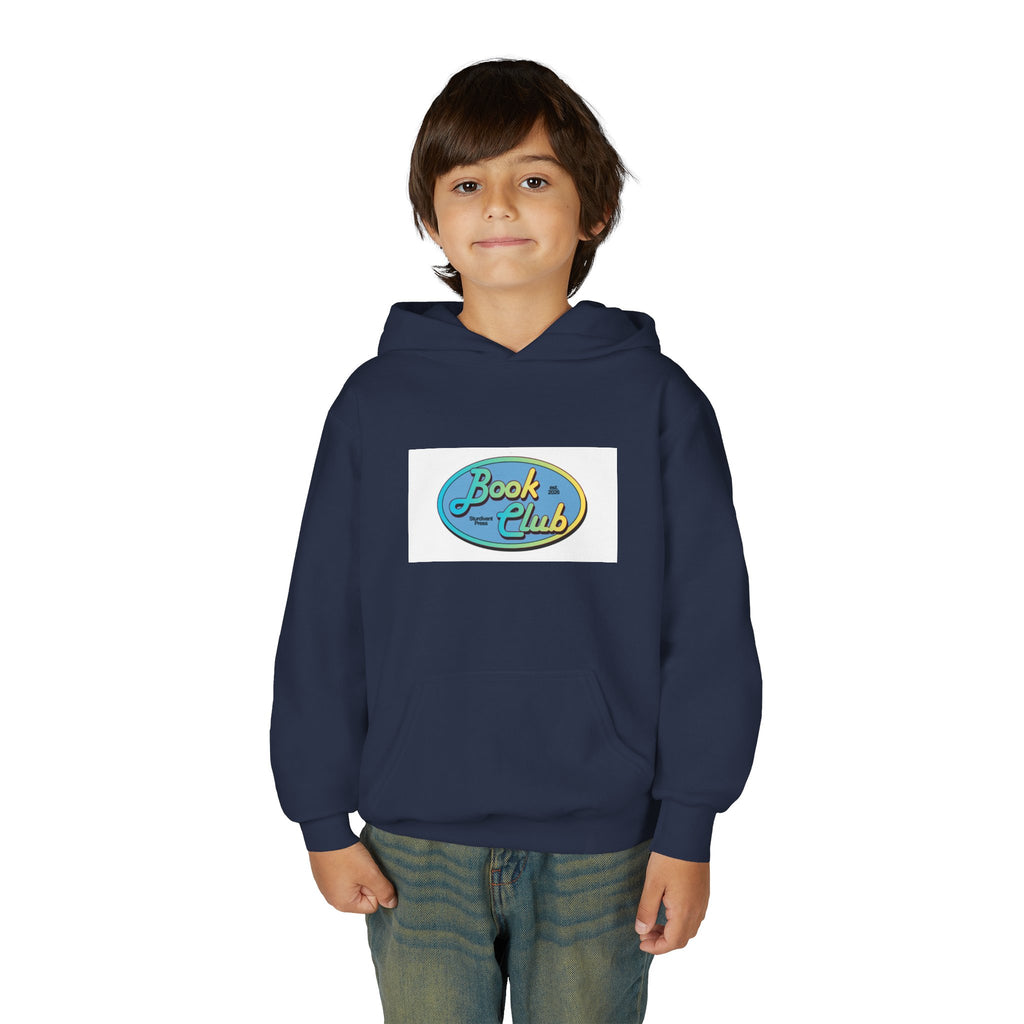 Youth Hoodie — 'Book Club' Front Logo & 'Grow In Peace' Botanical Back Graphic