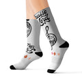 Music Notes Sublimation Crew Socks – 'Music Is My Escape' Graphic Socks