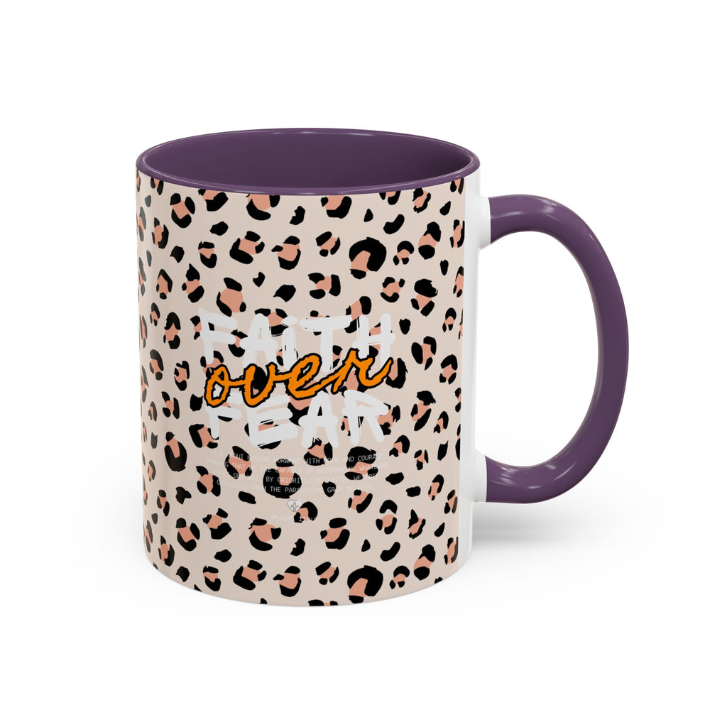 Leopard Print Accent Coffee Mug — Pink & Black Animal Pattern (11/15 oz)