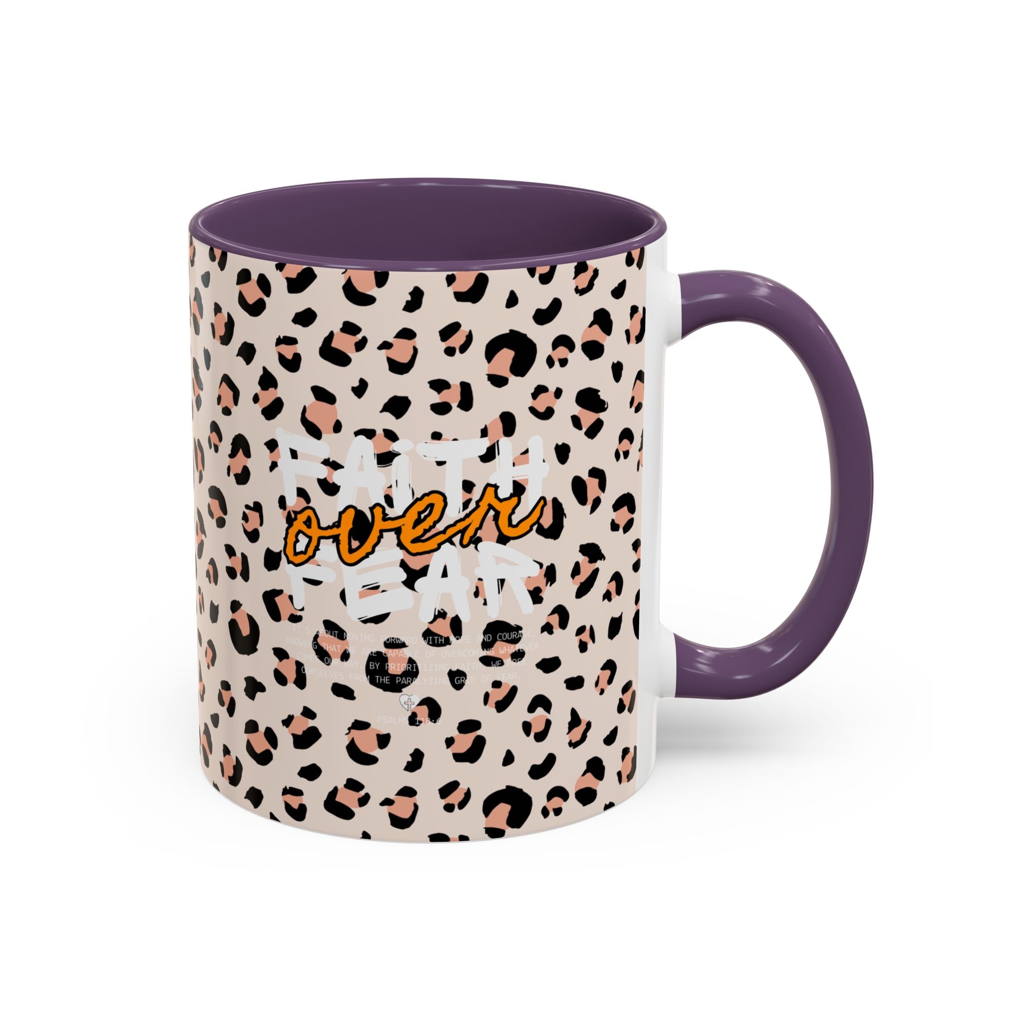 Leopard Print Accent Coffee Mug — Pink & Black Animal Pattern (11/15 oz)