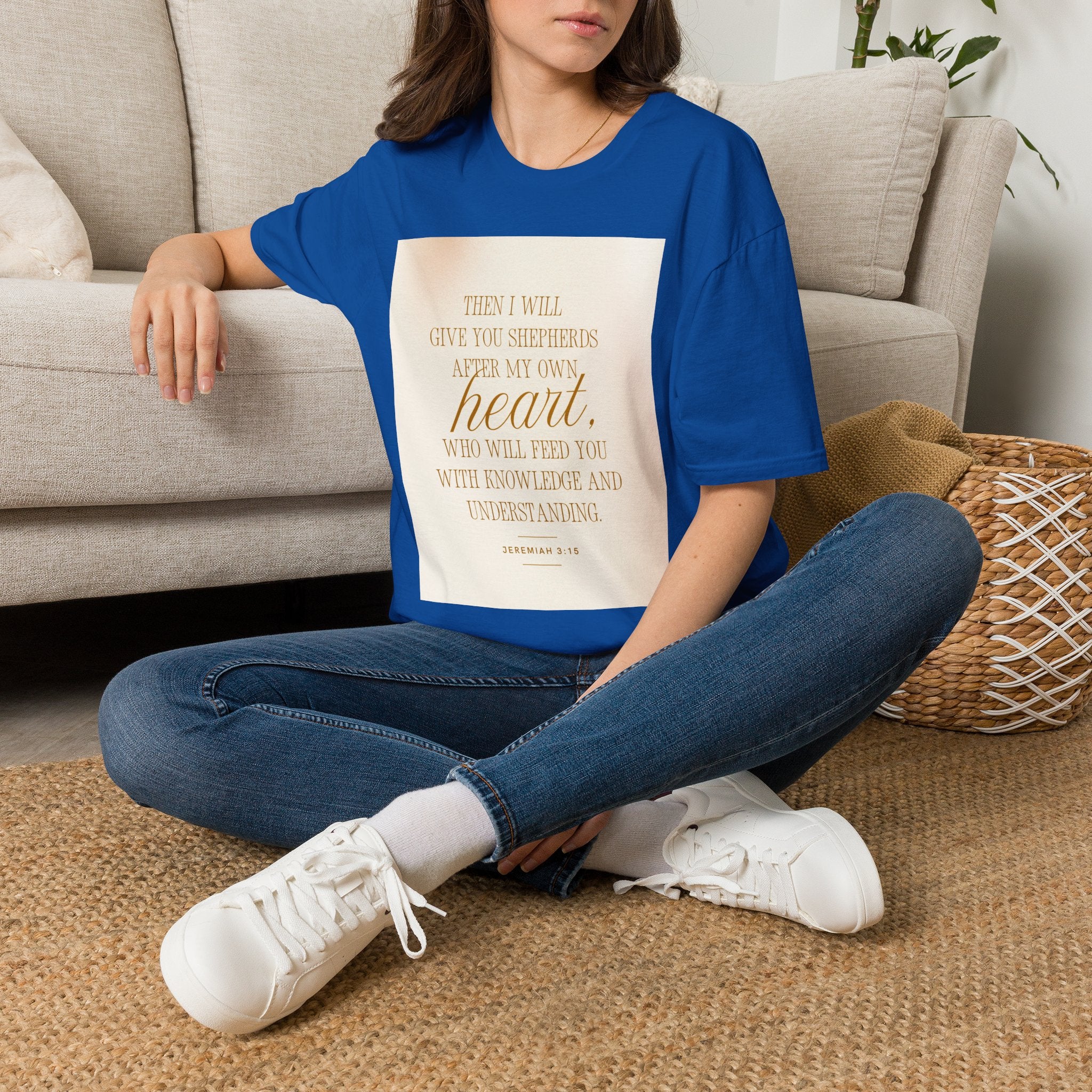 Christian Scripture T‑Shirt — “Then I Will Give You Shepherds After My Own Heart” Inspirational Tee