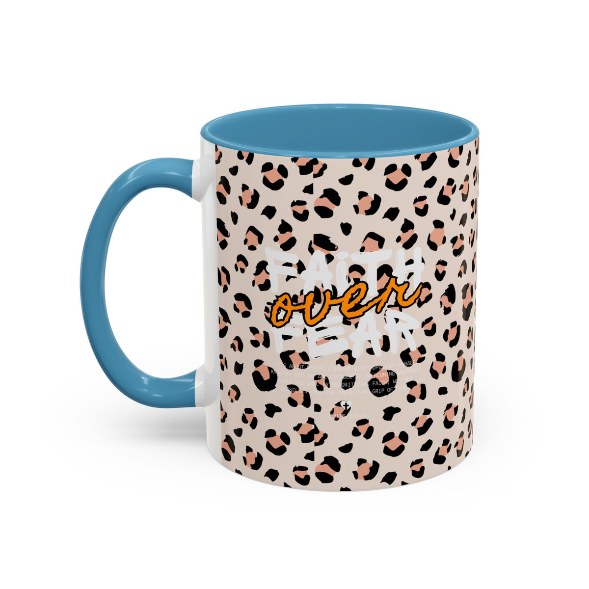 Leopard Print Accent Coffee Mug — Pink & Black Animal Pattern (11/15 oz)