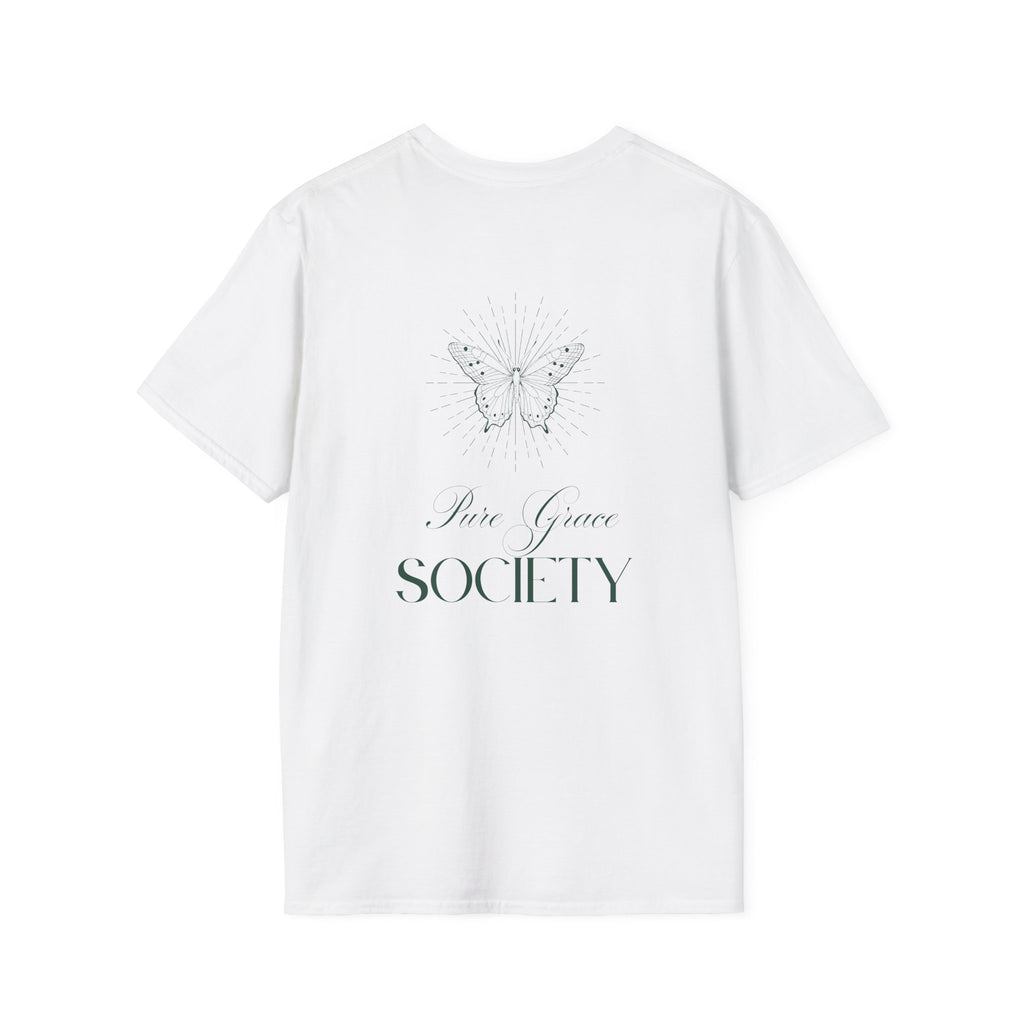 Butterfly Line Art T-Shirt — Minimal Sunburst Graphic