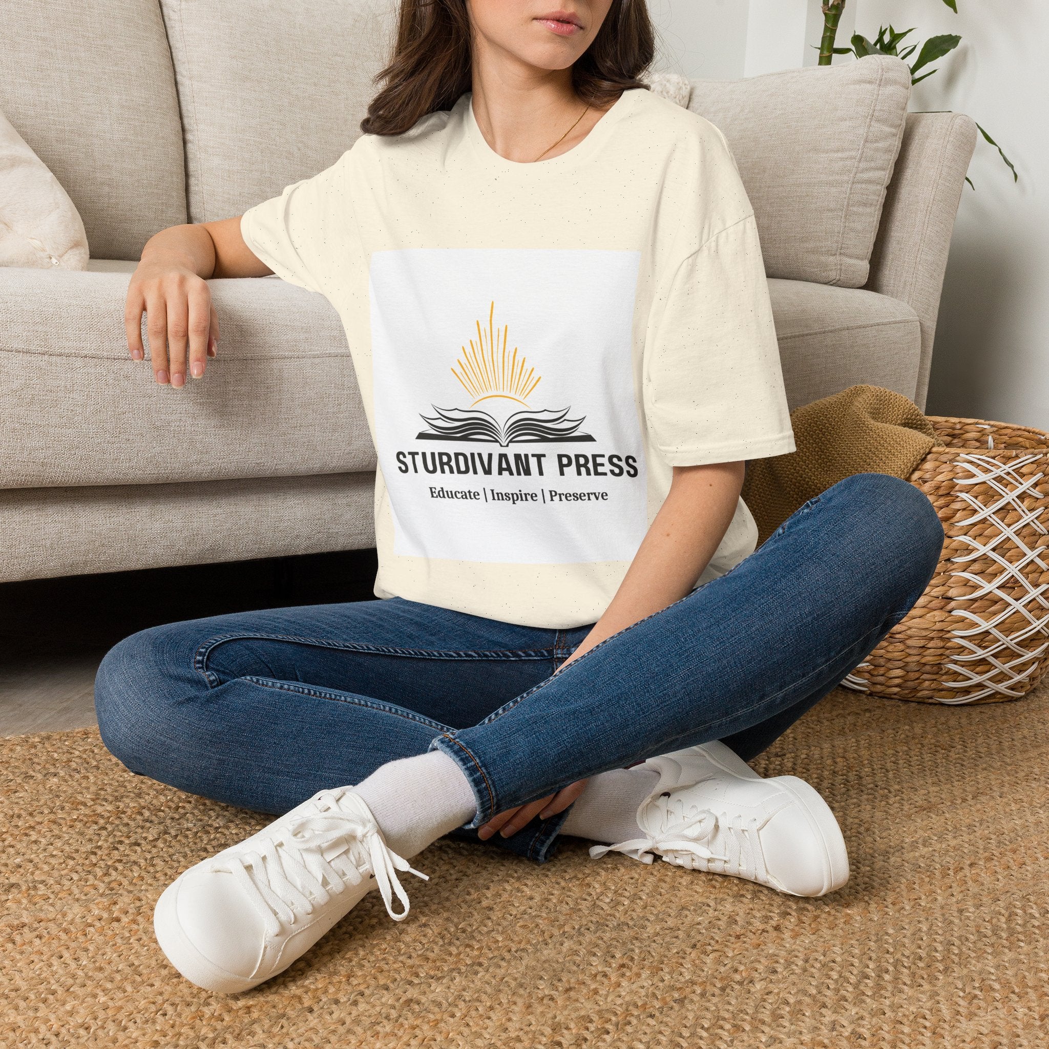 Minimal Lighthouse Logo T-Shirt — Coastal Nautical Graphic Tee