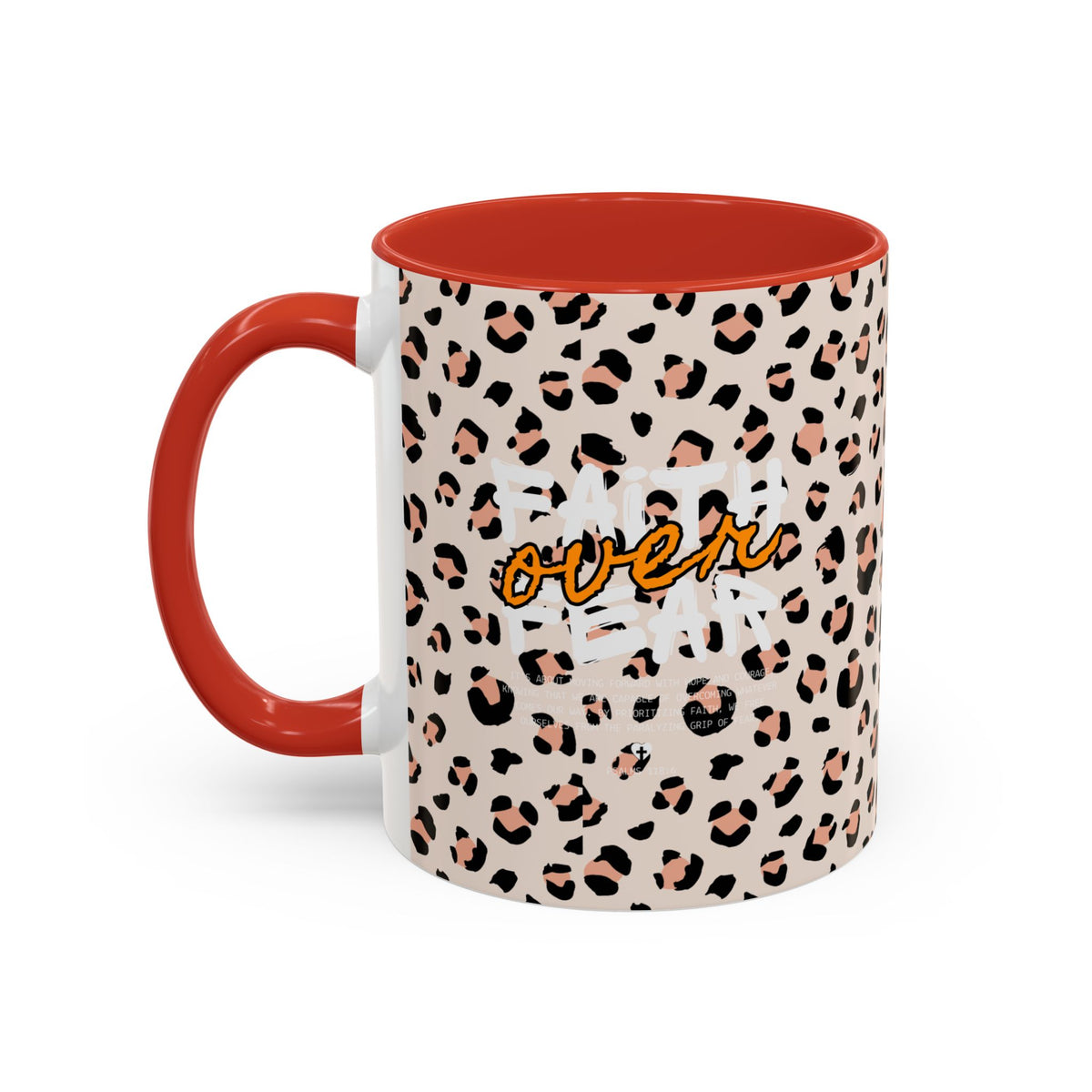 Leopard Print Accent Coffee Mug — Pink & Black Animal Pattern (11/15 oz)