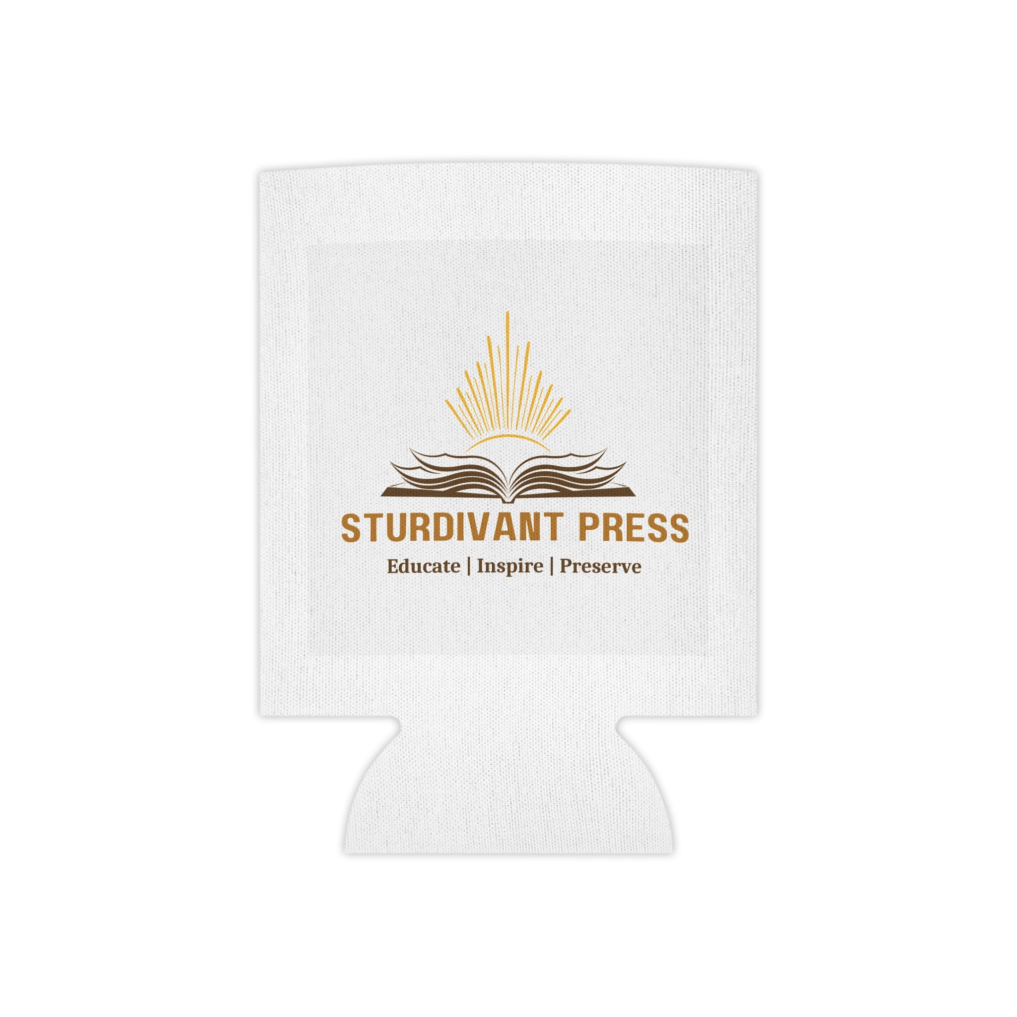 Can Cooler — Sturdivant Press Logo Can Koozie (Educate | Inspire | Preserve)