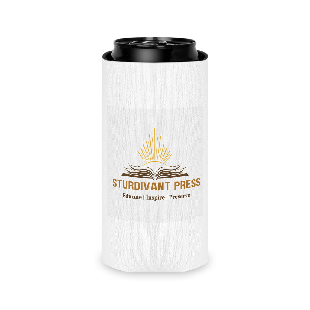 Can Cooler — Sturdivant Press Logo Can Koozie (Educate | Inspire | Preserve)