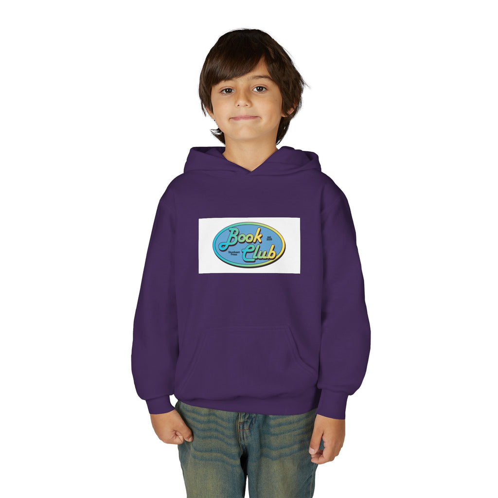 Youth Hoodie — 'Book Club' Front Logo & 'Grow In Peace' Botanical Back Graphic