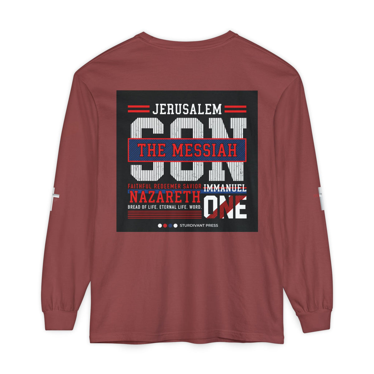 Christian Long Sleeve Tee — "The Messiah" Jerusalem Nazareth Design
