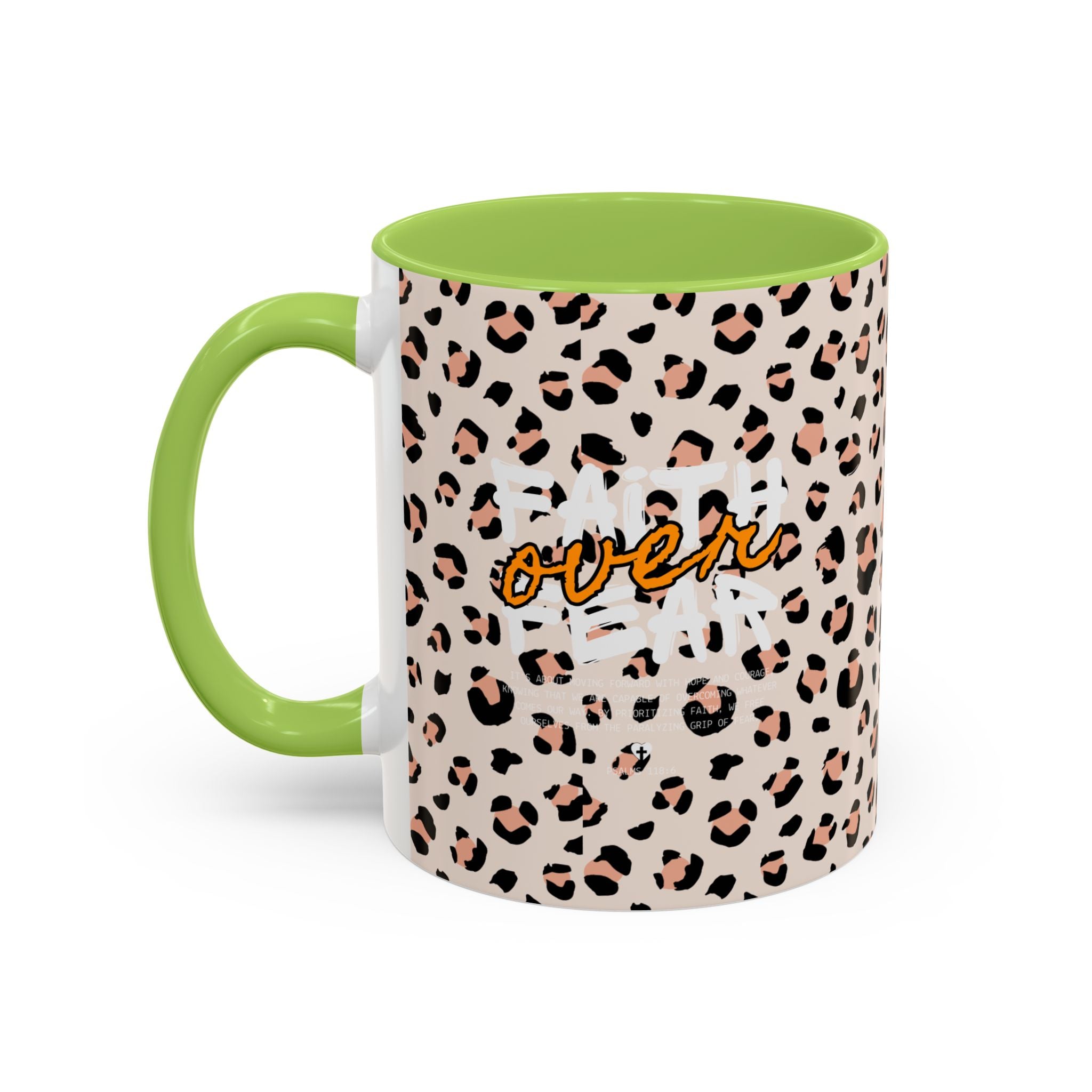 Leopard Print Accent Coffee Mug — Pink & Black Animal Pattern (11/15 oz)