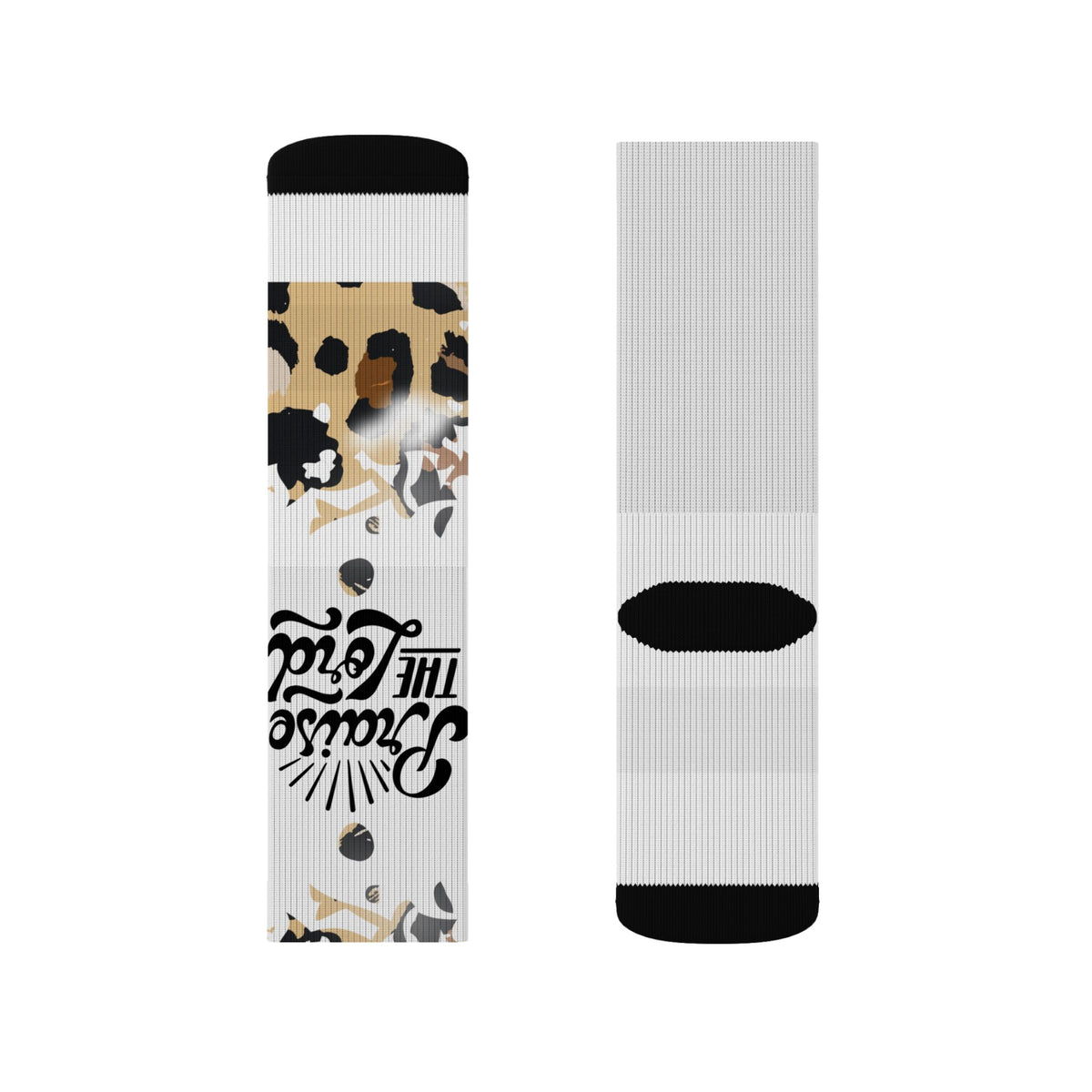 Leopard Floral 'Choose Kind' Sublimated Crew Socks