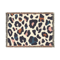 Leopard Print Woven Throw Blanket — Cozy Animal Print Home Decor