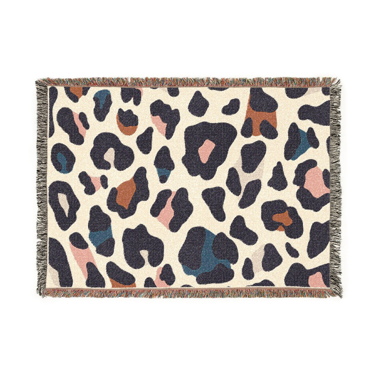 Leopard Print Woven Throw Blanket — Cozy Animal Print Home Decor