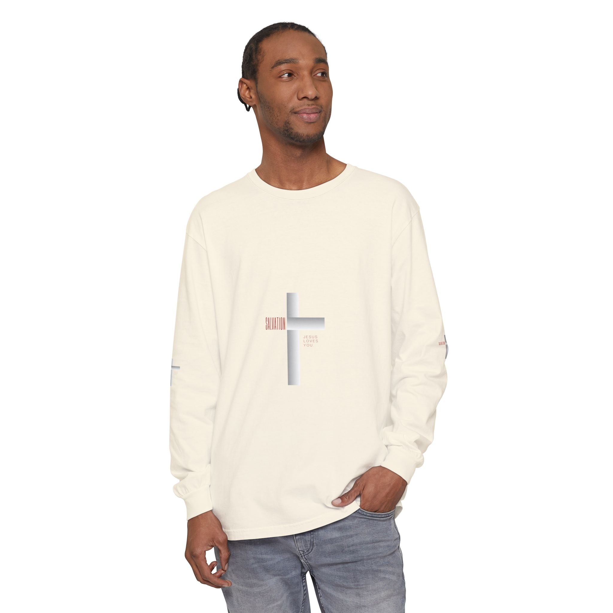 Christian Long Sleeve Tee — "The Messiah" Jerusalem Nazareth Design