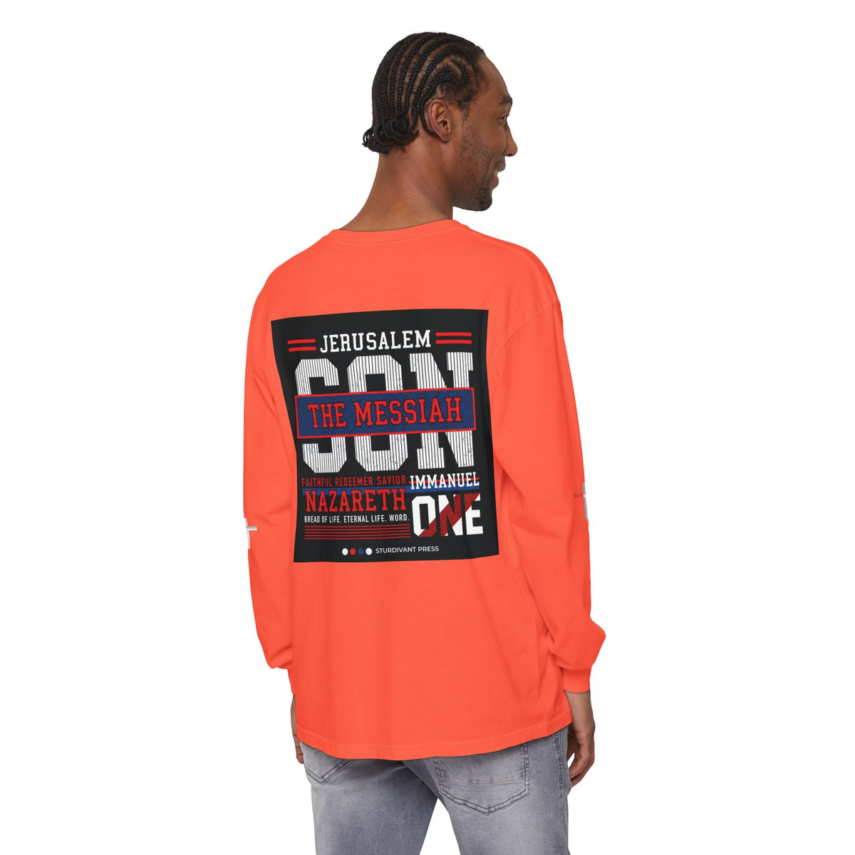 Christian Long Sleeve Tee — "The Messiah" Jerusalem Nazareth Design