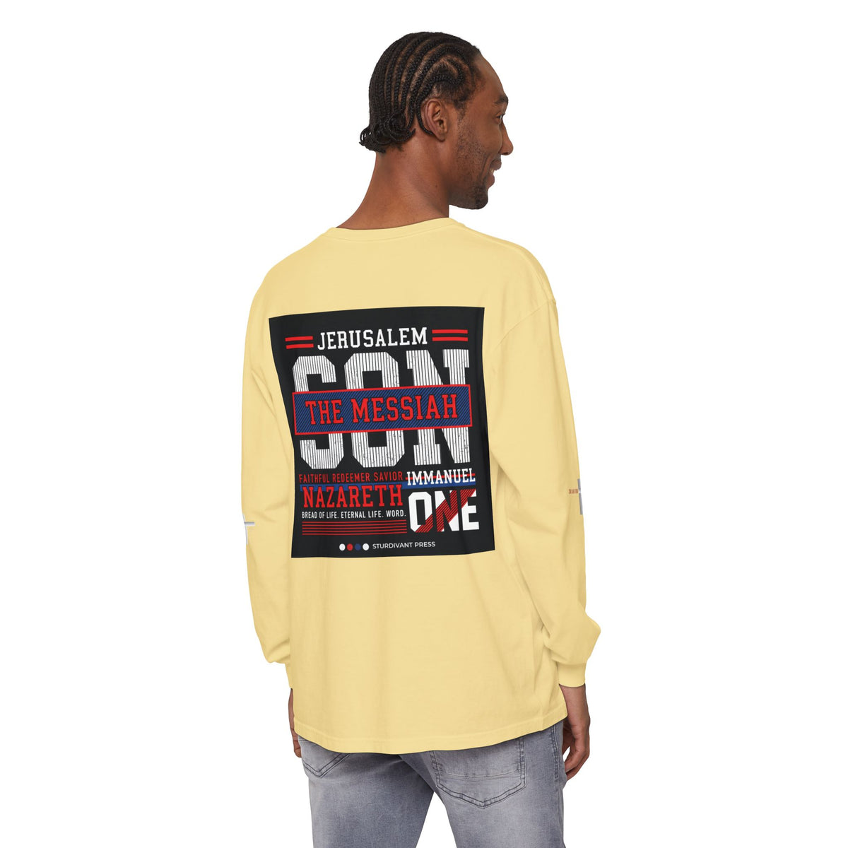 Christian Long Sleeve Tee — "The Messiah" Jerusalem Nazareth Design