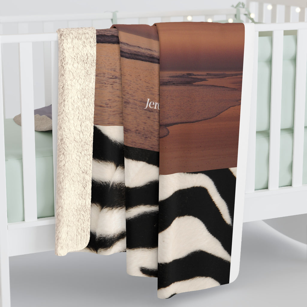 Inspirational Psalm Sherpa Blanket — "For I Know the Plans" Cozy Fleece with Zebra Trim